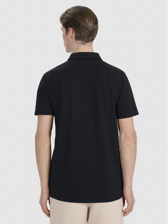 4F 4F Polo MIDSHOP TEXTILE Czarny Regular Fit
