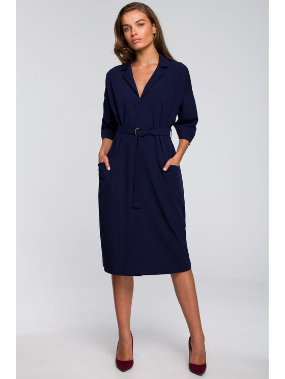 Stylove Stylove Každodenné šaty S230 Tmavomodrá Regular Fit