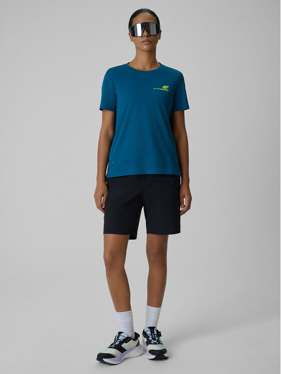 4F 4F Koszulka rowerowa GET LOST FEEL FOUND Turkusowy Regular Fit