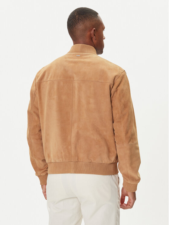 BOSS BOSS Geacă de piele H-Muller 50543213 Bej Regular Fit