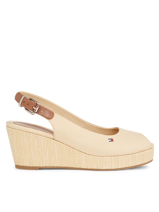 Espadrile Tommy Hilfiger Iconic Elba Sling Back Wedge FW0FW04788 Bej