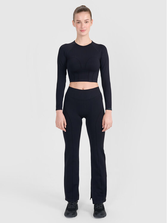 4F 4F Spodnie materiałowe TRAINING SEAMLESS Czarny Slim Fit