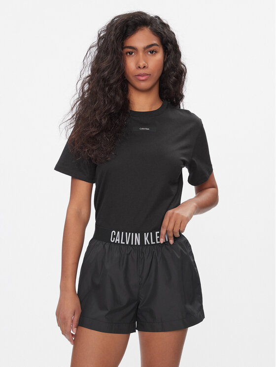 Calvin Klein T-krekls Micro Logo K20K206629 Melns Regular Fit