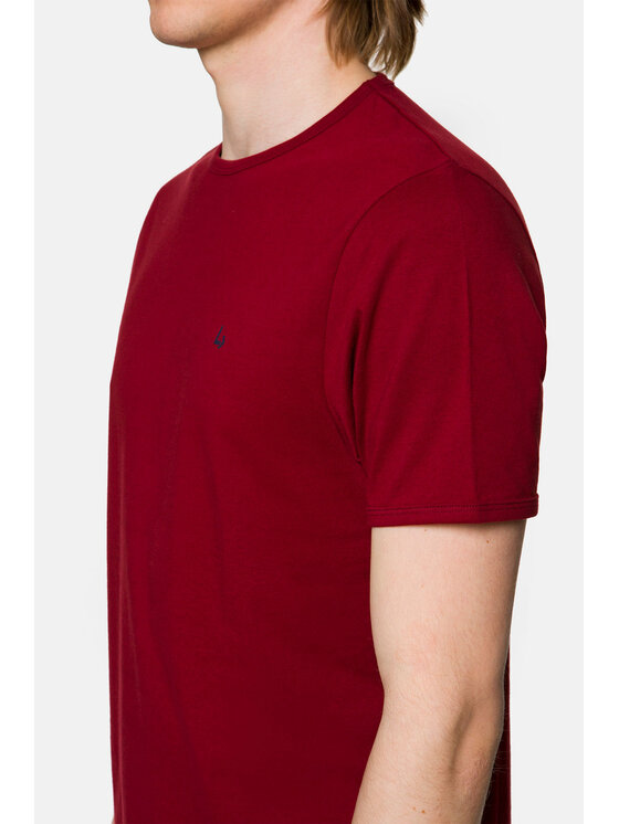 Lancerto Lancerto T-Shirt Daniel TS124121000034 Bordowy Regular Fit