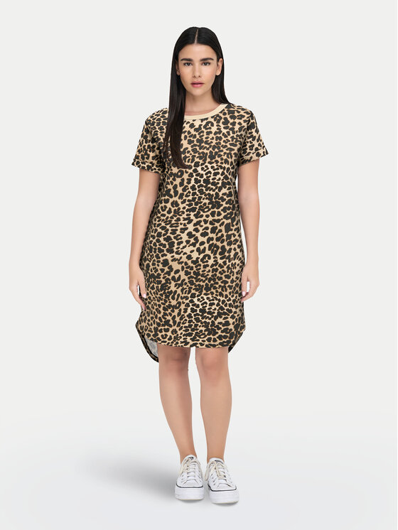 JDY Každodenné šaty New Ivy 15298074 Hnedá Regular Fit
