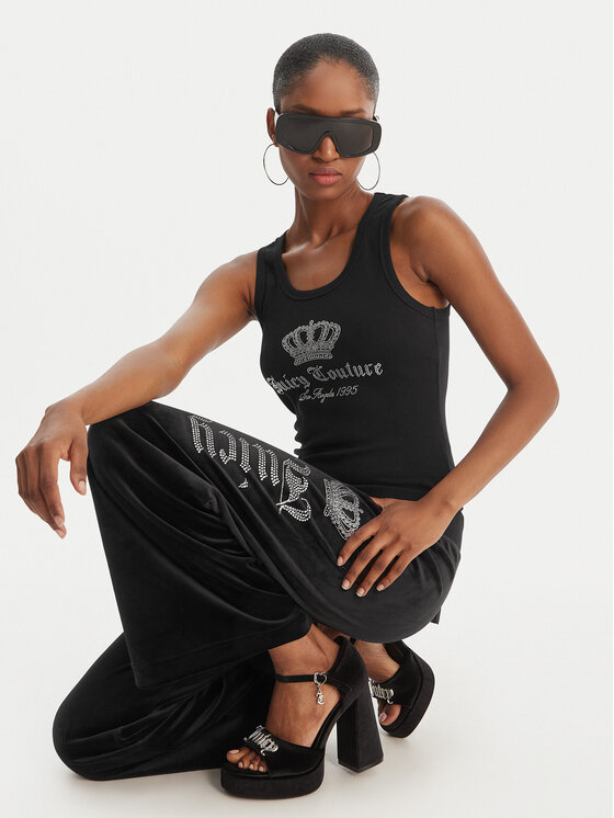 Juicy Couture Juicy Couture Marškinėliai Gothic Crown JCBLV126807 Juoda Slim Fit