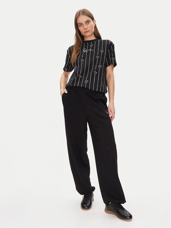 Karl Kani Karl Kani Pantaloni trening Signature Os 61030062 Negru Relaxed Fit