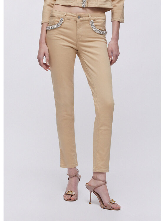 Liu Jo Liu Jo Spodnie materiałowe WA6260T367AP9253 Beżowy Slim Fit