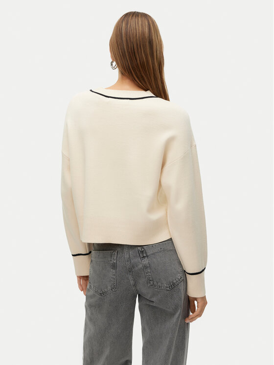 Vero Moda Vero Moda Sweter Saba 10318077 Écru Regular Fit