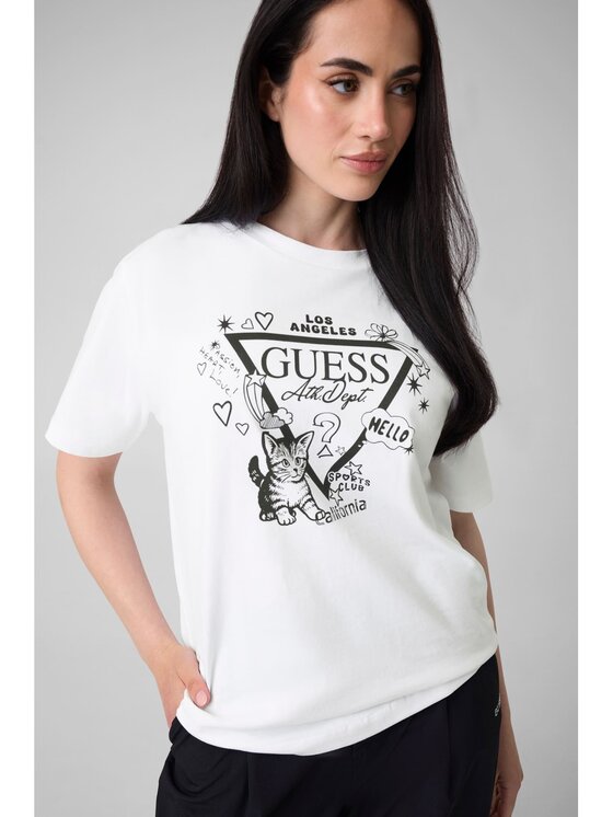 Guess Tricou 182753 Alb Classic Fit