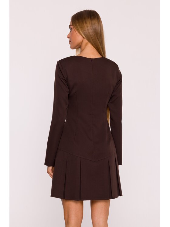 Made of Emotion Made of Emotion Sukienka wieczorowa M872 Brązowy Modern Slim Fit