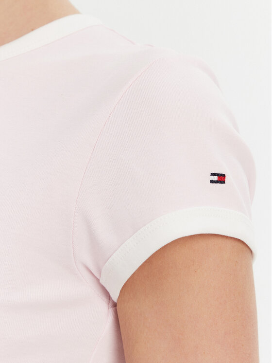 Tommy Hilfiger Tommy Hilfiger T-shirt WW0WW44581 Ružičasta Slim Fit