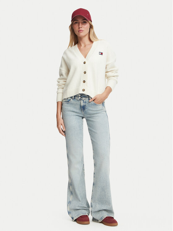 Tommy Jeans Tommy Jeans Ζακέτα Fluffy Badge DW0DW23830 Λευκό Regular Fit