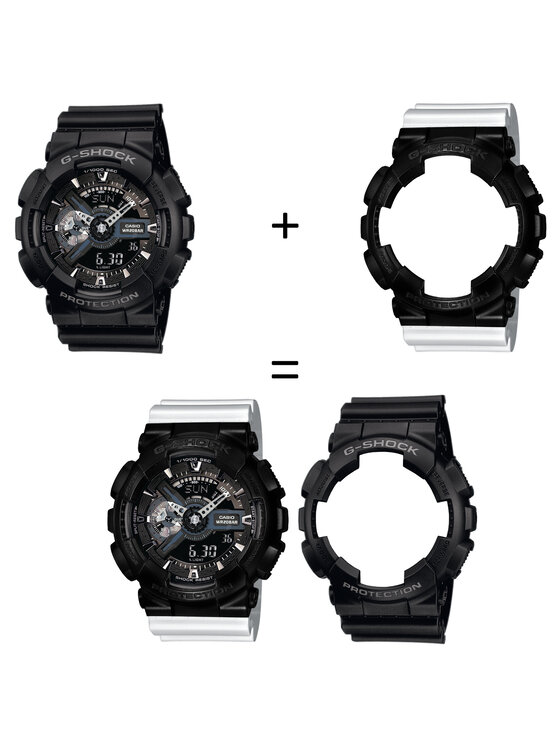 Casio Casio Hodinky SET GA-110-1BER + BEZEL 10523429 + PASEK 10347710 Bílá