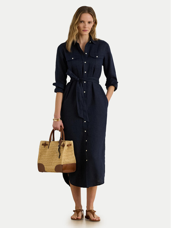 LAUREN RALPH LAUREN LAUREN RALPH LAUREN Košeľové šaty 200P13684002 Tmavomodrá Regular Fit