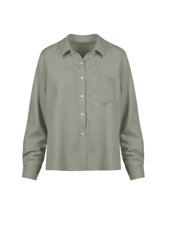 Feba Feba Koszula F249 Khaki Comfort Fit