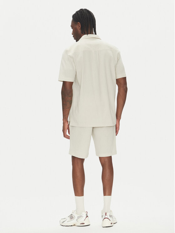 Lindbergh Lindbergh Комплект от риза и текстилни шорти 30-203575SET Бежов Regular Fit