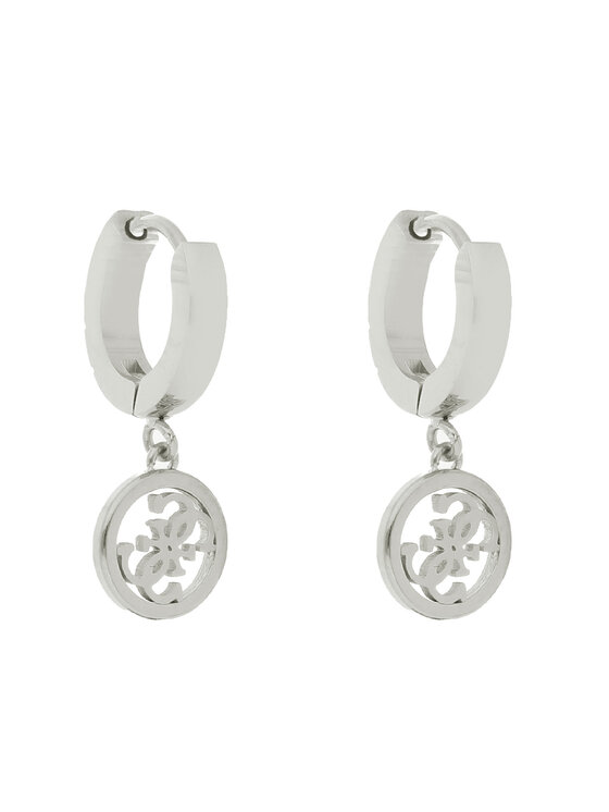 Guess Guess Orecchini Huggie Me JUBE03 147JW Placcatura in argento rodiato
