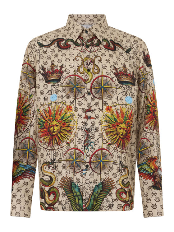 PHILIPP PLEIN PHILIPP PLEIN Koszula 29793 Beżowy Regular Fit