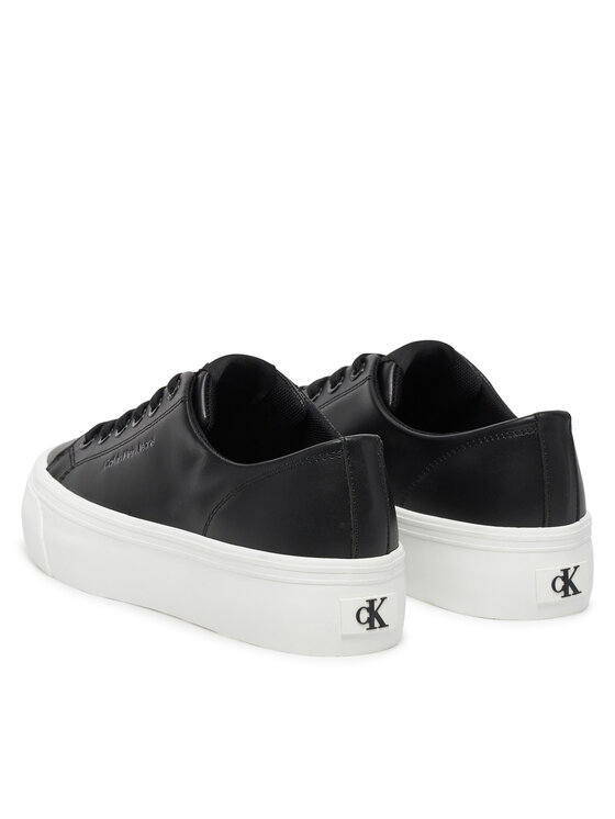 Calvin Klein Jeans Calvin Klein Jeans Laisvalaikio batai Vulc Flatform Low Mg Lth YW0YW01771 Juoda
