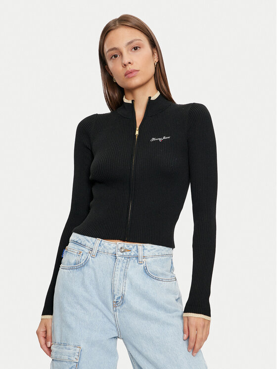 Tommy Jeans Tommy Jeans Sweater DW0DW19835 Fekete Slim Fit