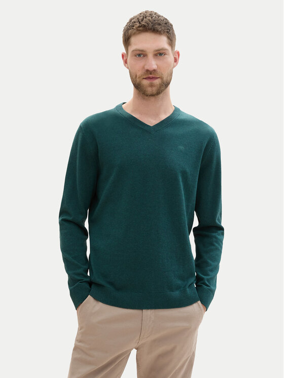 Maglione Basic Uomo TOM TAILOR - In Cotone, Comodo E Versatile, Con Logo Ricamato - Foto 10