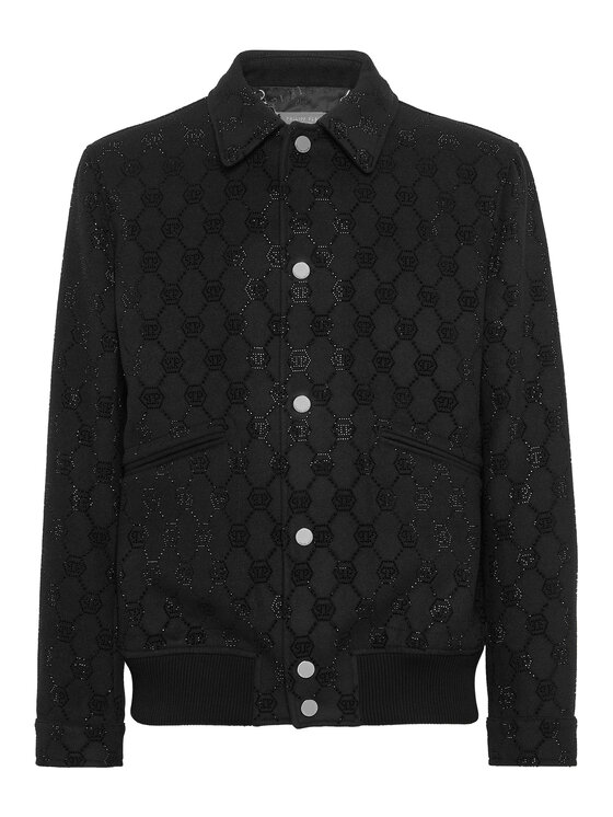 PHILIPP PLEIN PHILIPP PLEIN Kurtka bomber 23457 Czarny Regular Fit