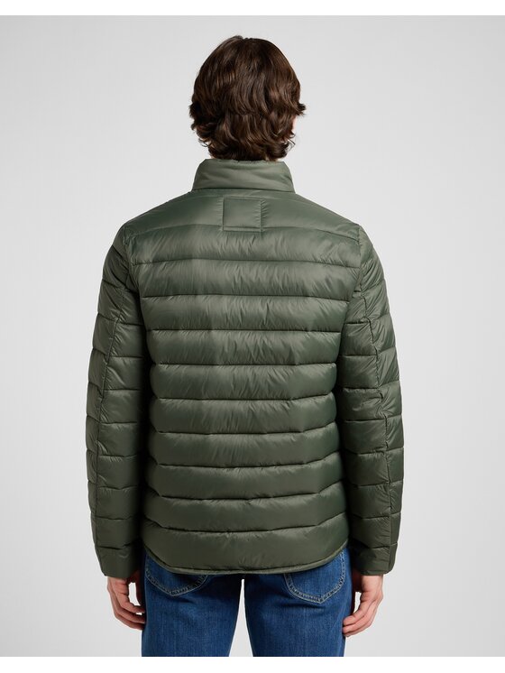 Lee Lee Kurtka przejściowa Stand Collar Puffer Zielony Regular Fit