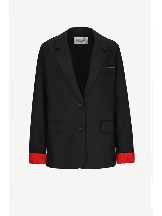 CASTELLANI CASTELLANI Marynarka Terrasa Czarny Regular Fit