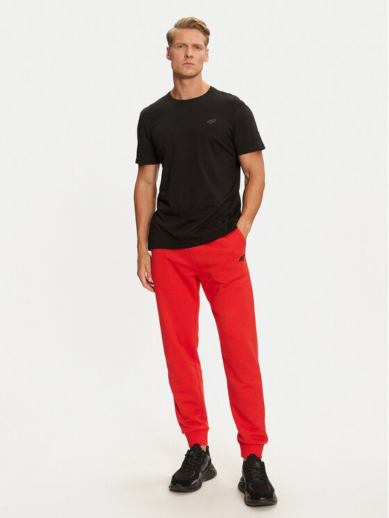 4F 4F Spodnie dresowe 4FWMM00TTROM0942 Bordowy Regular Fit