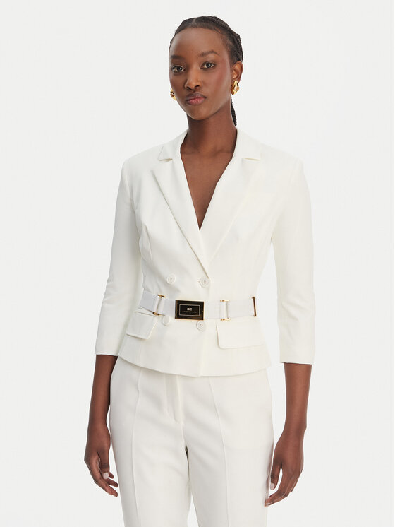 Elisabetta Franchi Elisabetta Franchi Sako GI-224-61E2-V590 Bílá Regular Fit