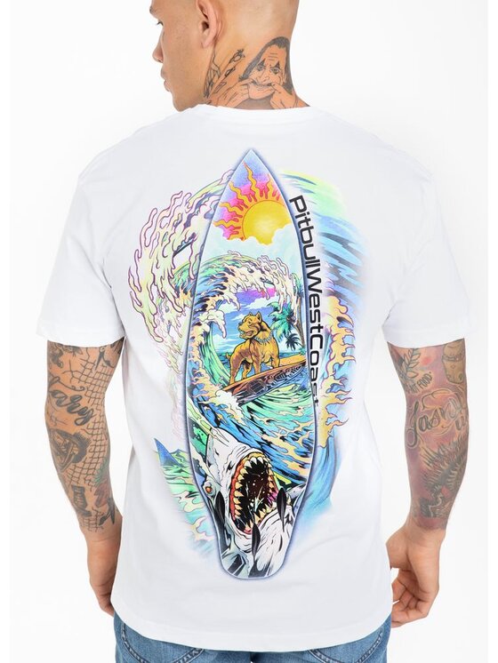 PITBULL PITBULL T-Shirt Camino Biały Regular Fit
