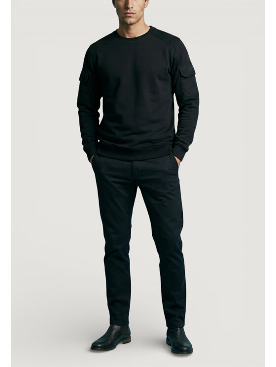 Antony Morato Antony Morato Μπλούζα REGULAR FIT WITH RUBBER METAL PLATE ON SLEEVE Μαύρο Regular Fit