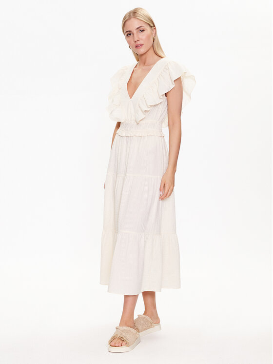 Gina Tricot Gina Tricot Rochie de vară Ruffle dress 20443 Écru Regular Fit