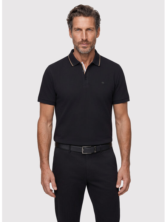 Pako Lorente Pako Lorente Polo P26WN-TX-008 Czarny Regular Fit