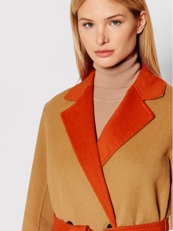 Tommy Hilfiger Tommy Hilfiger Вълнено палто Blend WW0WW31032 Кафяв Regular Fit