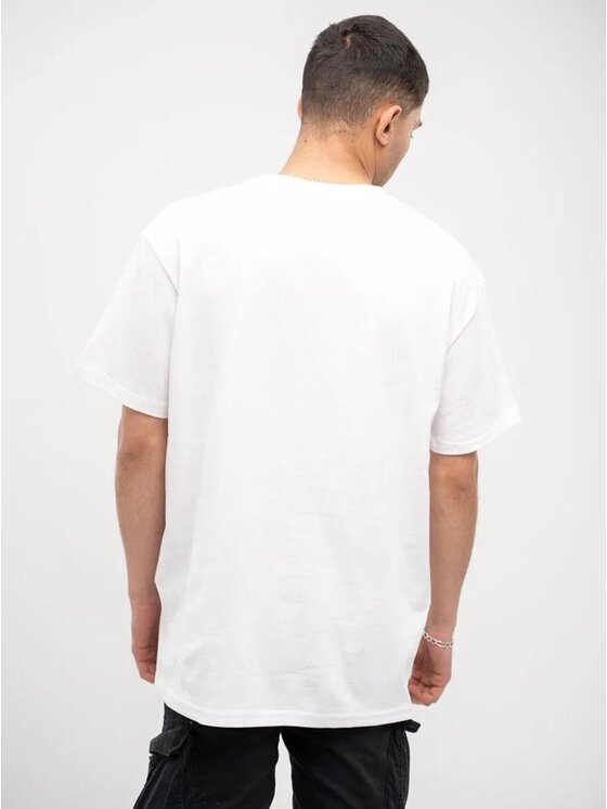 Jigga Wear Jigga Wear T-Shirt Koszulka Z Krótkim Rękawem Oversize Męska Biała / Niebieska Jigga Wear Frame M Czarny Oversize