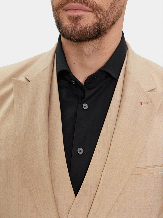 HUGO Hugo Костюм Hesten 50509390 Бежов Extra Slim Fit