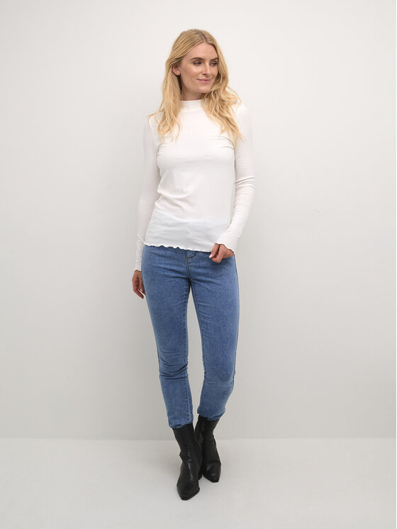 Kaffe Kaffe Μπλουζάκι Kadrew Turtleneck 10507922 Λευκό Shaped Fit