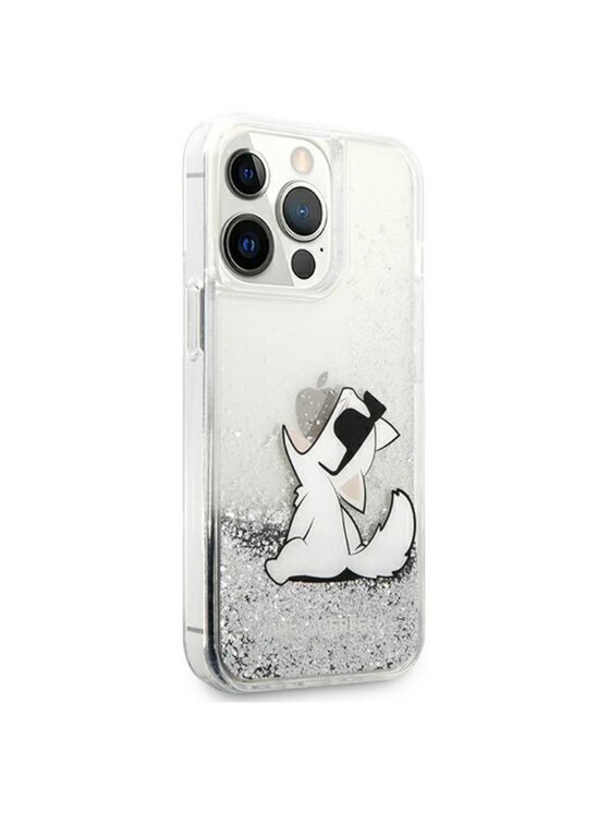 KARL LAGERFELD KARL LAGERFELD Etui na telefon Liquid Glitter Choupette Fun Srebrny
