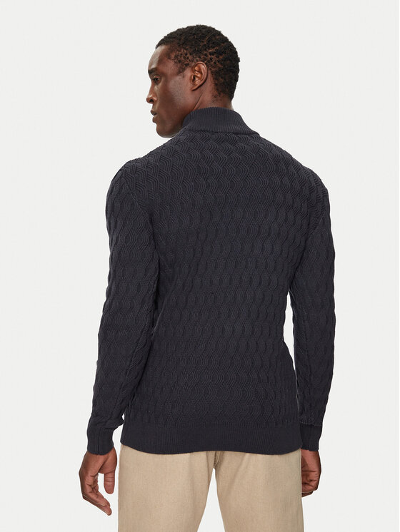 INDICODE INDICODE Sweter Aldom 35-822 Granatowy Regular Fit
