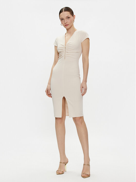 Rinascimento Rochie de zi CFC0117728003 Bej Regular Fit