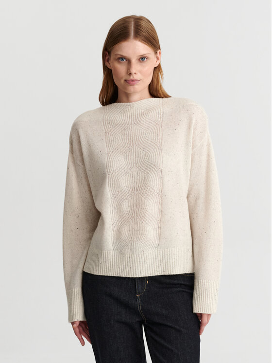 TATUUM TATUUM Sweter ALVERANA Kremowy Classic Fit