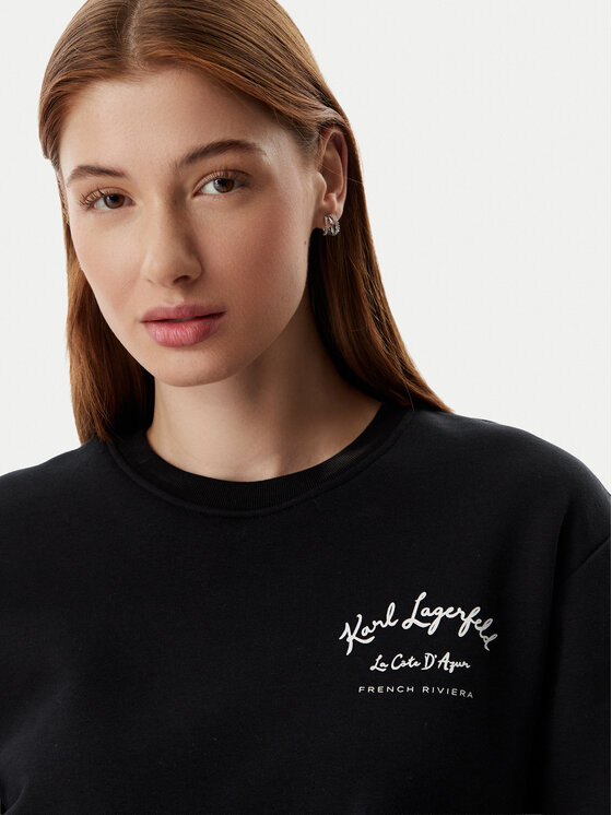 KARL LAGERFELD KARL LAGERFELD Світшот B2W20048 Чорний Relaxed Fit