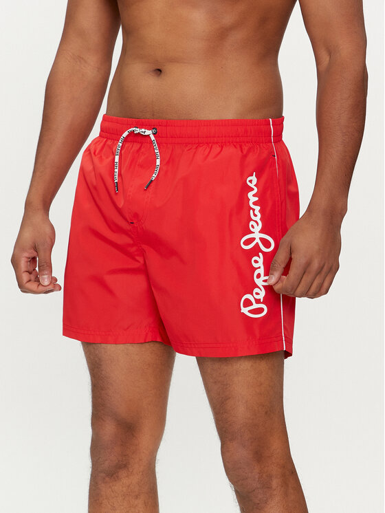 Férfi Úszónadrág Pepe Jeans, Méret: L, Piros, Logo Swimshort PMB10393