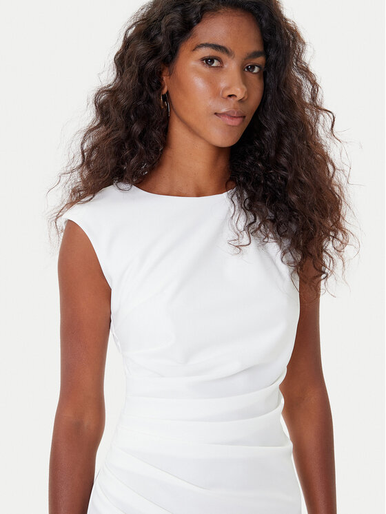Rinascimento Rinascimento Kokteiļkleita CFC0125332003 Écru Slim Fit