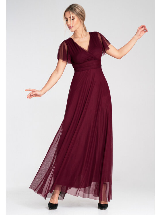 FIGL FIGL Večerné šaty M1103 Bordová Straight Fit