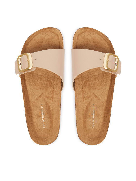 Tommy Hilfiger Tommy Hilfiger Pantoletten Cork Footbed Slip-On FW0FW09344 Beige