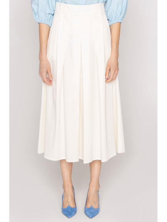 Deni Cler Milano Deni Cler Milano Spódnica midi W-DC-7002-D2-E4-10-1 Biały A-Line Fit