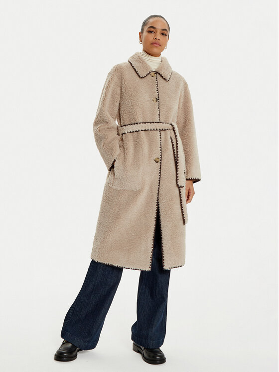 OUI Cappotto di transizione 88948 Beige Oversize, taglia : 44